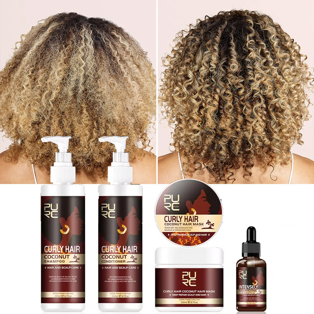 Sublim'Curl Hair Care Set Smoothing Shampoo Conditioner Shiny Hair Mask Nourish Hair Oil Hair Care